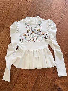 Peplum blouse with flowers